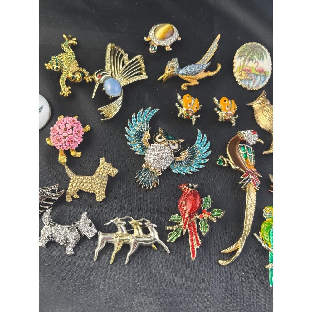 VTG Animal Brooch Pin Lot 22 Piece Estate Collection Signed JJ ULTRA SAC MONET+ - Picture 3 of 16